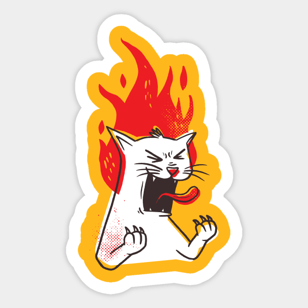Angry cat Sticker by otaku_sensei6